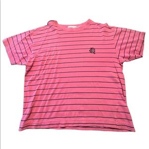 Calvin Klein Jeans Pink & Black Striped Short Sleeve T-Shirt Size Small